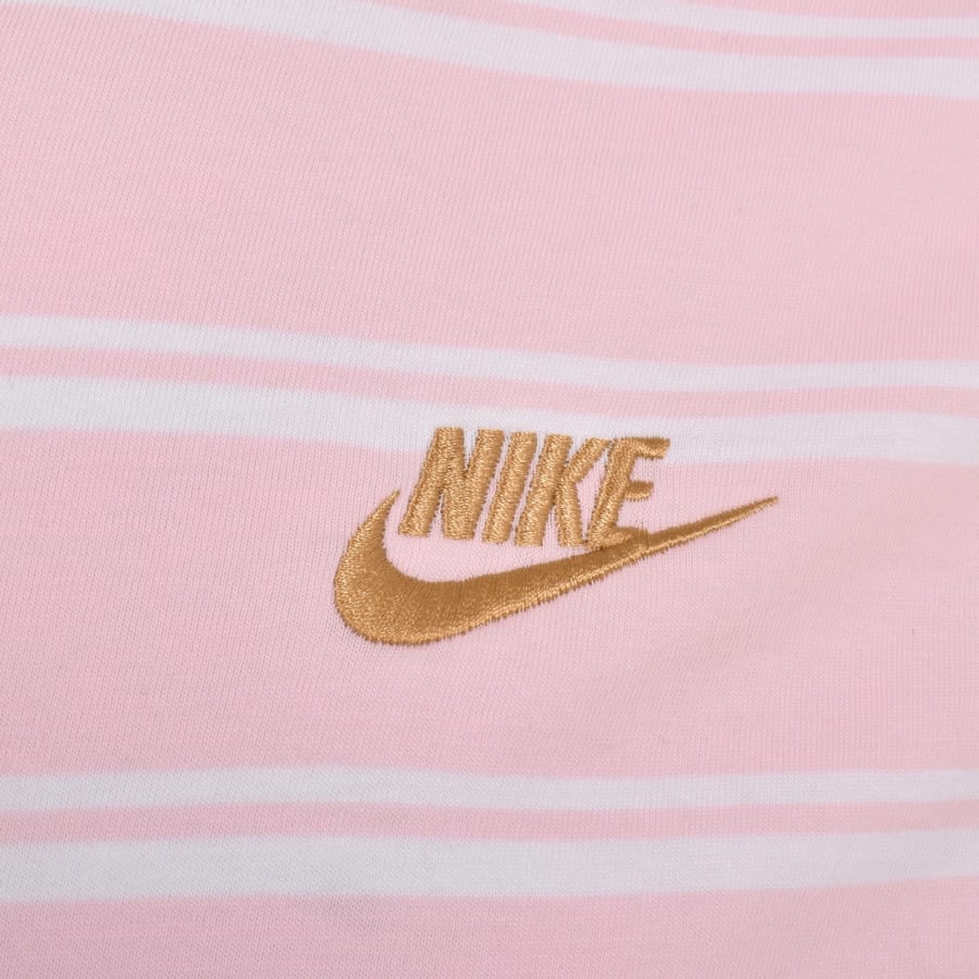 Nike pink stripe t shirt new arrivals